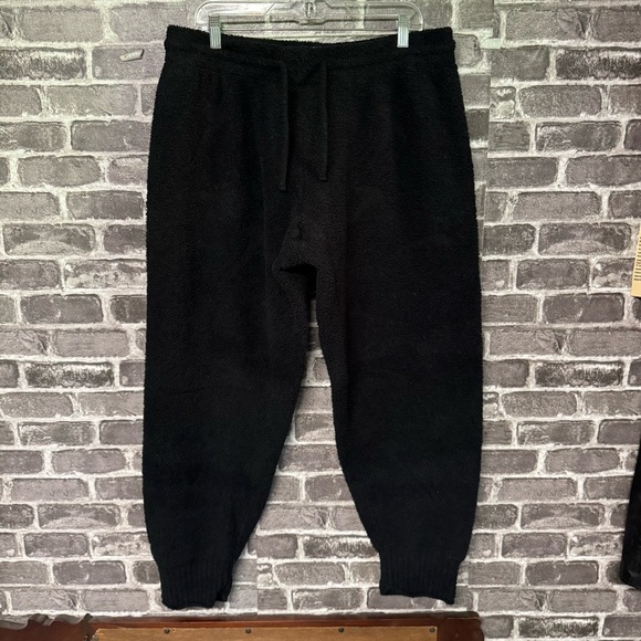Nike Phoenix Cozy Bouclé High-Waisted Oversized Knit Pants black Sherpa fleece - Picture 1 of 9